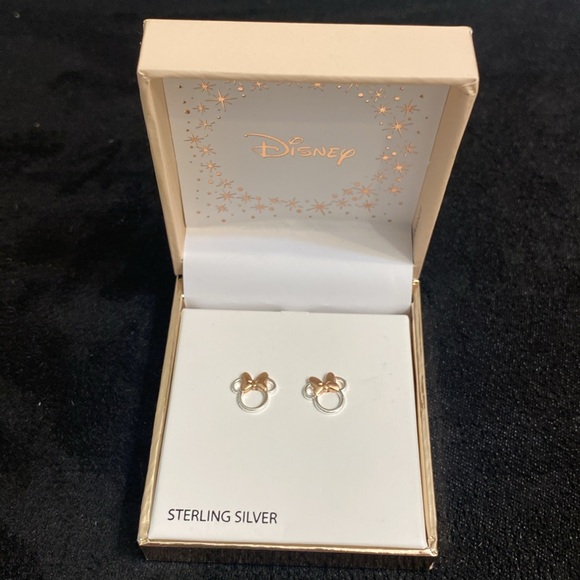 🎄🎁 DISNEY STERLING SILVER & ROSE GOLD MINI MOUSE NECKLACE & EARRINGS - Picture 4 of 6